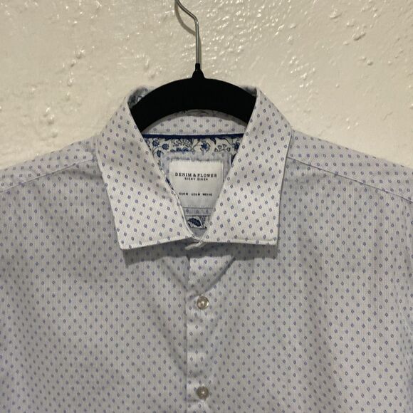 D & F Ricky Singh Mens Button Down Long Sleeve Like New Size Medium - Picture 3 of 6